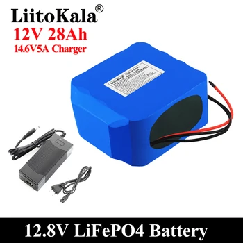 LiitoKala 30Ah 12V 28Ah de Ciclo Profundo LiFePO4 Bateria Recarregável De 12,8 V Ciclos de Vida de 4000 com Built-in BMS Proteção 14.6V5A
