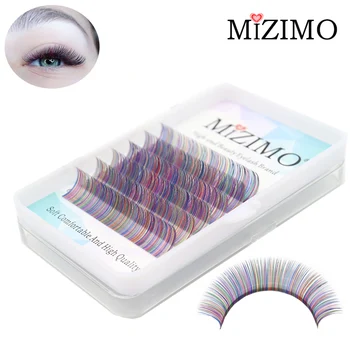 MIZIMO frete Grátis Nova Cor de enxerto de cílios 0.07/0.1 mm C/D 8-17mm Verde Artificial de Vison Cabelo Personagem Cílios Extensão