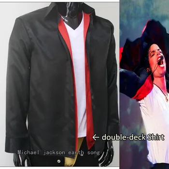 MJ Michael Jackson Clássico Roupas Earth Song de convés Duplo Camisa de Desempenho - Pro Series