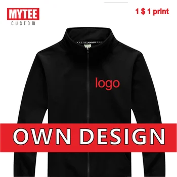 MYTEE Outono Fina Casual Colar de pé Zíper da Jaqueta de Logotipo Personalizado da Empresa Logotipo da Marca/Bordado/Impressão Homens de grosso Casaco de