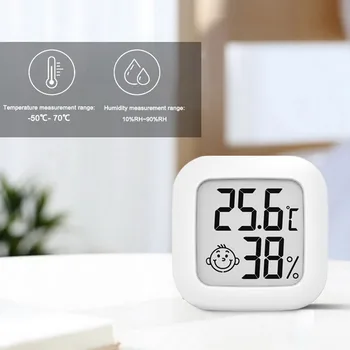Mini Termômetro Interior do Sensor Digital Medidor de Temperatura de Umidade da Sala de Casa Office Tela LCD Digitas Medidor da Estação Meteorológica