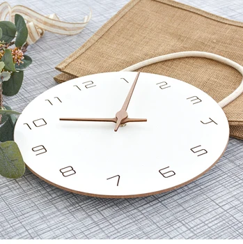 Moda relógio de parede relógio de sala de estar moderna família simples e tranquilo de madeira relógio de parede mesa