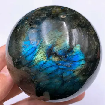 Natural Labradorite Quartzo Luar Bola de Cristal de Pedra de Cura 1pcs