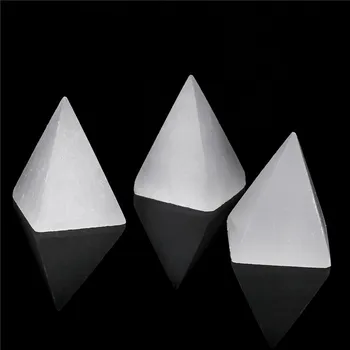 Natural de pedra Branca Selenita Pirâmide de Cristal Minerais, energia de Cura de Gesso, Home Office Ornamentos