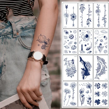 Nova Etiqueta Da Tatuagem Fresco Pequeno Tatuagens Temporárias De Suco Impermeável Falso Da Tatuagem Da Arte Corporal Fresco Pequeno Tatuagem Temporária Impermeável