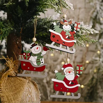 Novo Ano De 2022, Decorações De Natal Artesanato De Madeira De Decoração De Casa De Crianças Presentes De Natal Bonito De Madeira Pingentes De Árvore De Natal Pendurando Enfeites