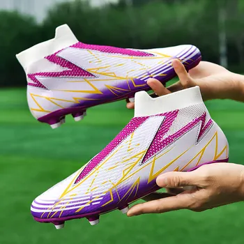 Novo Design Slip-on Profissional de Futebol Botas Homens Respirável Longo Picos de Sapatos de Futebol para os Homens de Futebol, Chuteiras Zapatos de futbol
