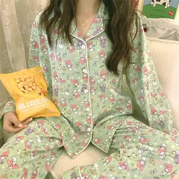 Novo Kawaii Bonito Sanrio Mymelody Pijama Em Casa Roupas De Mangas Longas Calças Confortáveis Menina Bonito Presente De Natal Para Namorada