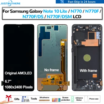 Original AMOLED Para Samsung Galaxy Nota 10 Lite Note10 Lite N770 Pantalla Display lcd de Painel de Toque conjunto do Digitador da Tela de LCD