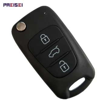 PREISEI 3 Botões Remoto de Carro Virar a Chave de Caso Para Hyundai I30 Key Fob Substituições