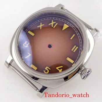 Para NH35 NH36 Movimento de 42 mm em Aço Inoxidável Polido Caso Relógio de Cristal de Safira Resistência à Água 200M da Califórnia Mostrador do Relógio