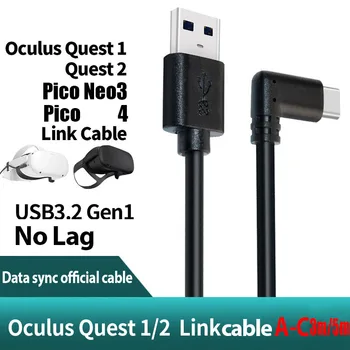 Para Oculus Quest 2 Pico neo 3 Cabo de Ligação USB3.2 Carga Rápida Cabos Para Quest2 VR de Dados Rápida de Taxas VR Fone de ouvido Acessórios