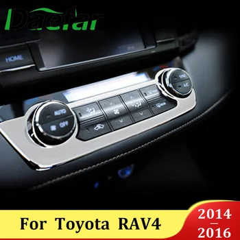 Para Toyota RAV4 2013 2014 2015 2016 2017 2018 Chrome Console Central AC Interruptor de Botão de Painel de Ar condicionado, de Ventilação de Controle de Guarnição Tampa