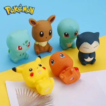 Pokemon Figuras De Anime Pikachu, Bulbasaur Charmander Squirtle Eevee Snorlax Crianças Vocal Banheira De Brinquedos Banheira De Bebê Brinquedos