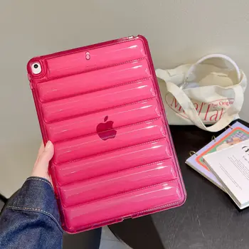 Puffer Bumper Case para iPad Ar 5 4 Capa iPad Gen 9 8 7 10.2 5º 6º 9,7 do iPad Pro 11 6 Mini iPad de 10 2022 10.9 Claro Shell