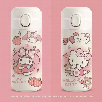 Sanrio Novo Bonito Melody Hello Kitty Casal Copo de Água Estudantes de Grande Capacidade, Pequena, Leve e Fácil De Transportar de Isolamento Térmico Copa