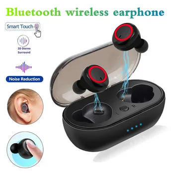 Sem fio Fone de ouvido Bluetooth Fone de ouvido Estéreo intra-auriculares de Controle de Toque Fones de ouvido sem Fio com Microfone sem Fio Bluetooth 5.0 Fone de ouvido
