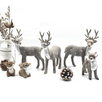 Simulação De Natal Veado Modelo A Favor De Natal Decoração Da Casa Do Artesanato, Enfeites De Mesa Para Exibição De Renas, Alces Animal Miniaturas Garoto Presente