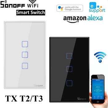Sonoff TX T2 T3 NÓS wi-Fi RF Controle Remoto Parede, Interruptor de Luz, Toque Timer no Painel de Trabalho com a Inicial do Google Alexa Inteligentes de Automação