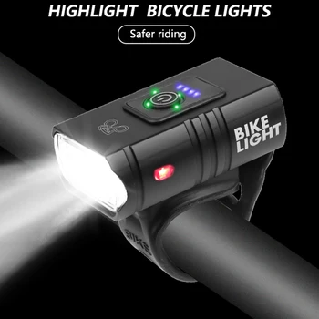 T6 Bicicleta LED de Luz de 10W 6 Modos de USB Recarregável do Poder Apresentar MTB Mountain Bike de Estrada de Lâmpada Dianteira Equipamento de Ciclismo Lanterna