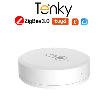 Tenky ZigBee Smart Sensor de Temperatura E Umidade APLICATIVO Monitor Remoto TUYA Inteligente do Alarme da Segurança Home Através do Alexa Google Assistente