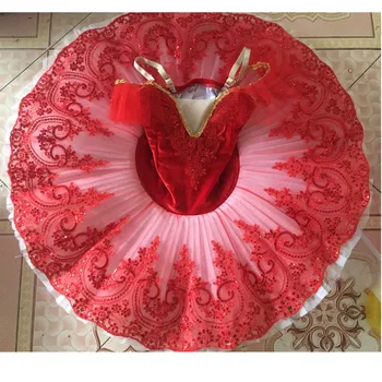 Vermelho Giselle Tutu Lantejoulas Adultos Lago Dos Cisnes Trajes De Dança Ballet Tutu Prato De Dança Balé De Vestido Para As Meninas Garoto De Patinação Bailarina