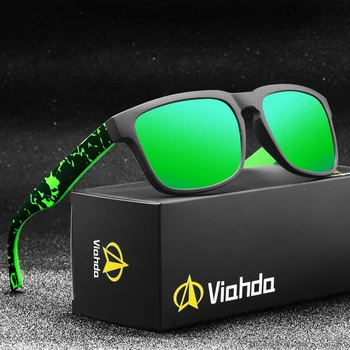 Viahda Nova Marca de Óculos de sol Polarizados Homens Legal de Viagens, Óculos de Sol de Alta Qualidade de Óculos com Gafas Com caixa