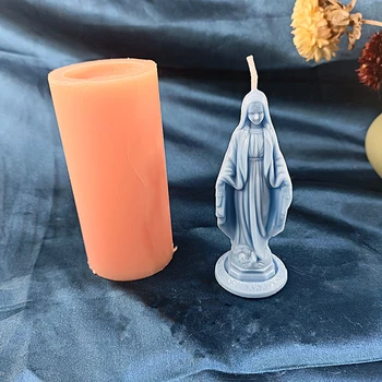 Virgem Maria Goddness Jesus A Vela Do Molde De Silicone Molde De Argila Artesanal Presente Moldes De Decoração De Bolo Ferramentas De Cozimento