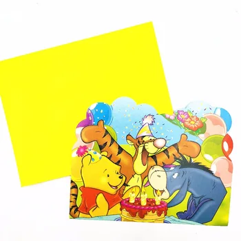 Winnie E Pooh Desenho Animado Cartão De Convite Do Tema Do Cartão Decorações Do Partido Meninos Favores Feliz Aniversário Festas