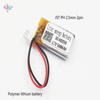 ZHR-2P 2.54 mm 3,7 V 500mA 802030 bateria de lítio do polímero Bluetooth estéreo plug
