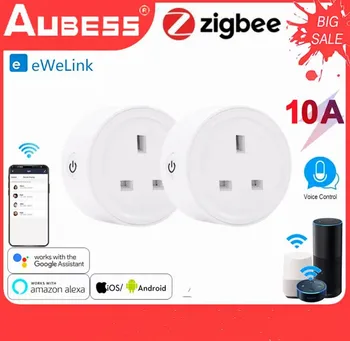 ZigBee Smart Plug,Casa Inteligente Elétrica do reino UNIDO tomadas E Interruptores de Controle Remoto EWelink SmartThings APP,Voz Através de Eco Alexa