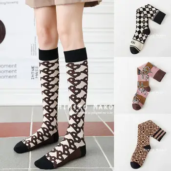 ins puro algodão alfabeto rombo sobre o joelho meias versão coreana de meias de algodão tendência da moda meias